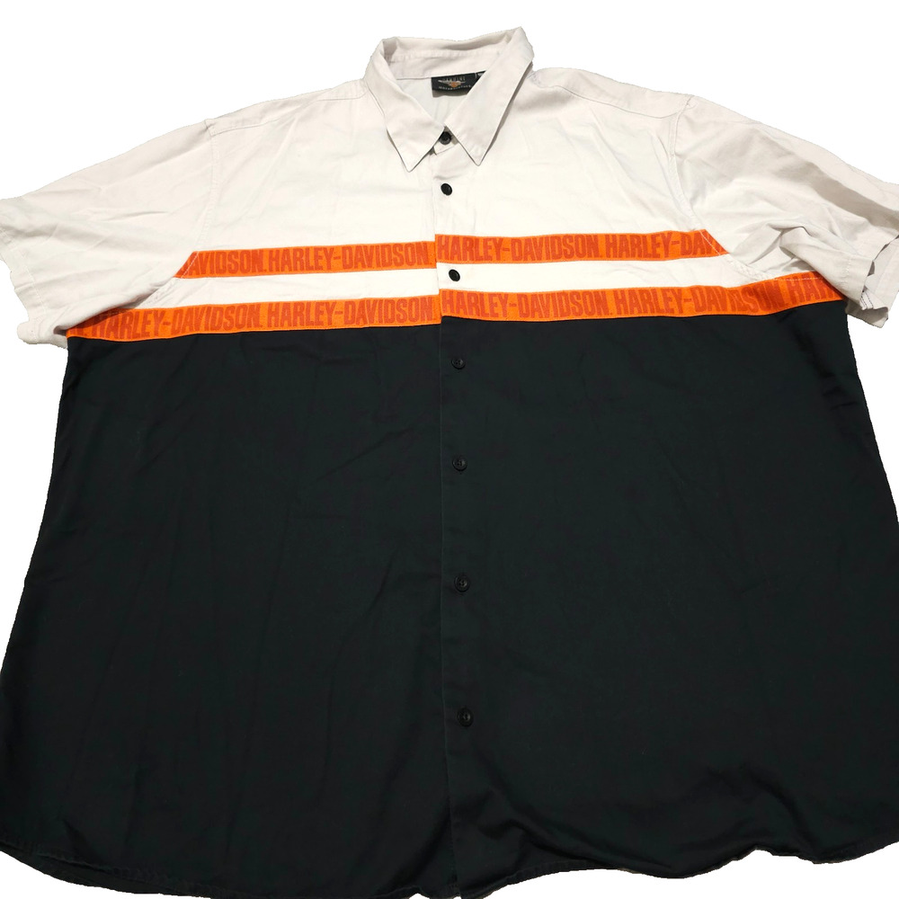 Harley Davidson 4XL Button Up Shirt Genuine Motorclothes Bike Snap Collar EUC
